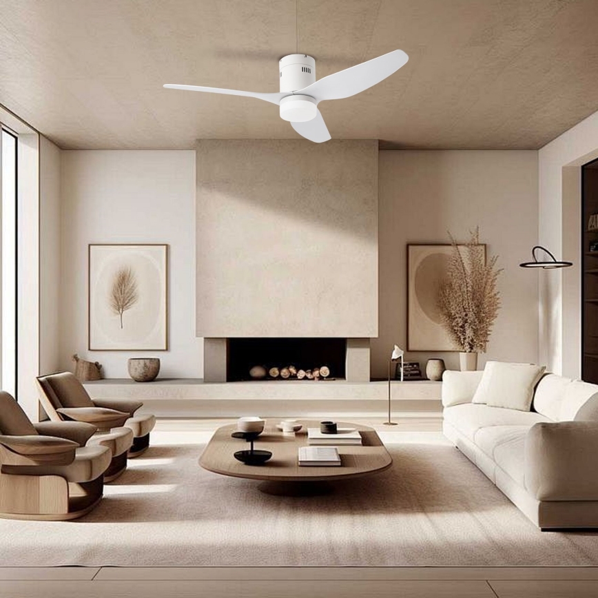 ZEVENTI - Ventilatore da soffitto dimmerabile a LED PADUA LED/18W/230V 3000-6000K Wi-Fi Tuya bianco + telecomando