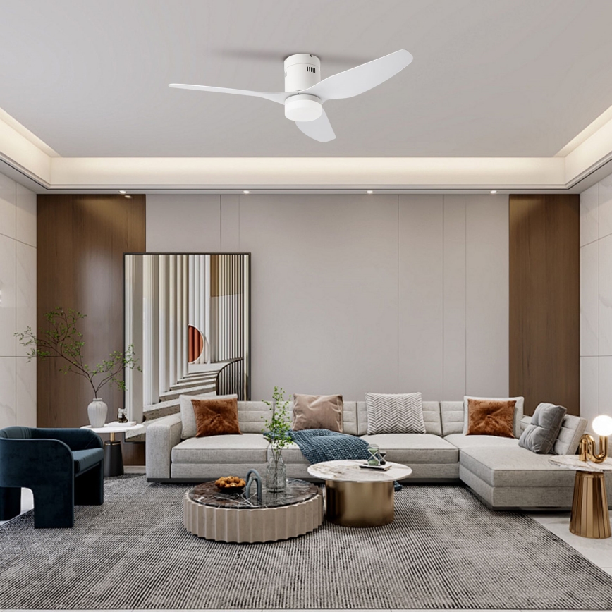 ZEVENTI - Ventilatore da soffitto dimmerabile a LED PADUA LED/18W/230V 3000-6000K Wi-Fi Tuya bianco + telecomando