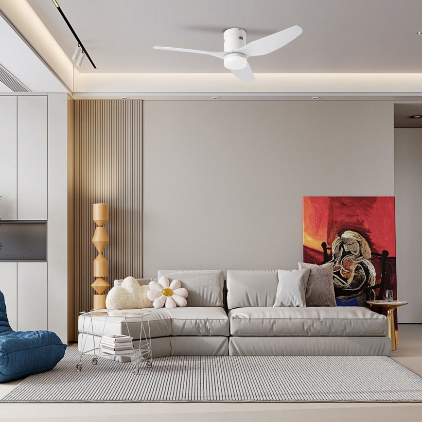 ZEVENTI - Ventilatore da soffitto dimmerabile a LED PADUA LED/18W/230V 3000-6000K Wi-Fi Tuya bianco + telecomando