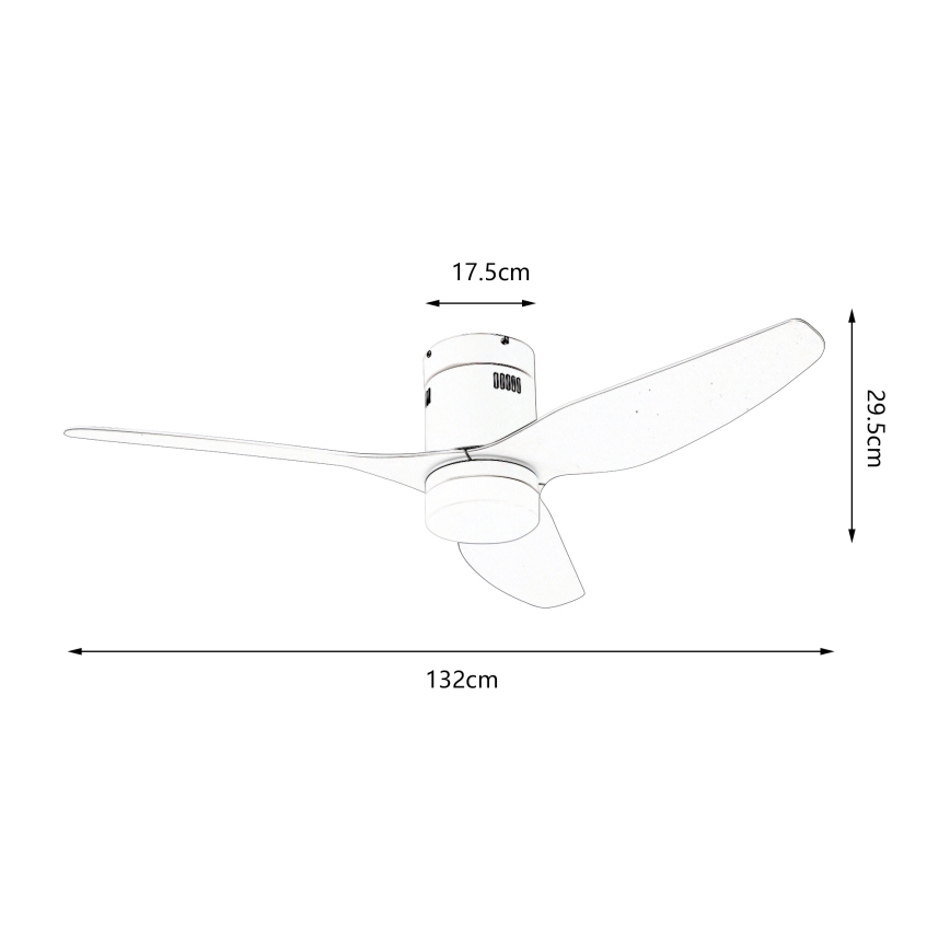 ZEVENTI - Ventilatore da soffitto dimmerabile a LED PADUA LED/18W/230V 3000-6000K Wi-Fi Tuya bianco + telecomando
