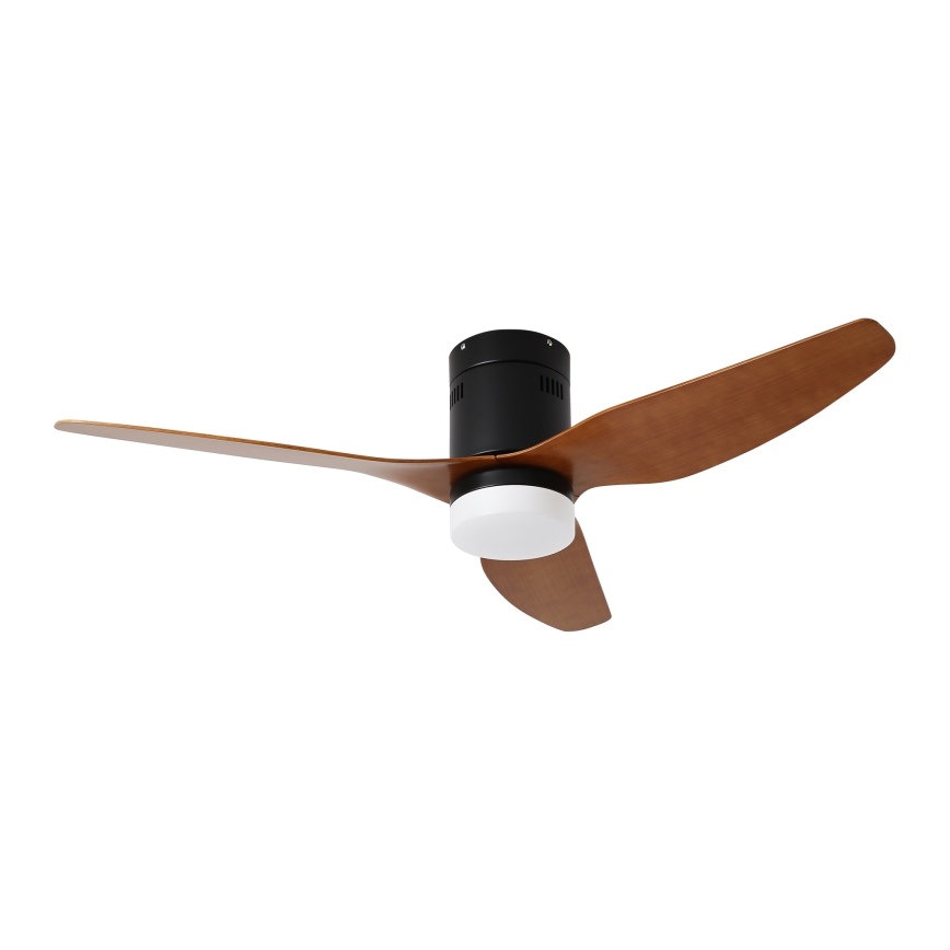 ZEVENTI - Ventilatore da soffitto dimmerabile a LED PADUA LED/18W/230V 3000-6000K Wi-Fi Tuya nero/marrone + telecomando