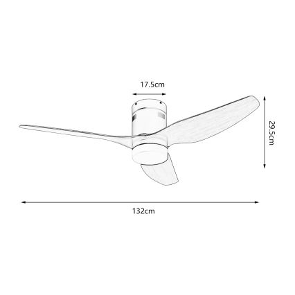 ZEVENTI - Ventilatore da soffitto dimmerabile a LED PADUA LED/18W/230V 3000-6000K Wi-Fi Tuya nero/marrone + telecomando