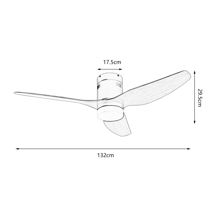 ZEVENTI - Ventilatore da soffitto dimmerabile a LED PADUA LED/18W/230V 3000-6000K Wi-Fi Tuya nero/marrone + telecomando