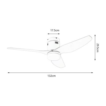 ZEVENTI - Ventilatore da soffitto dimmerabile a LED PADUA LED/18W/230V 3000-6000K Wi-Fi Tuya nero + telecomando