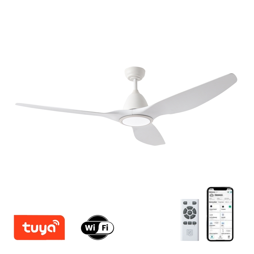 ZEVENTI - Ventilatore da soffitto dimmerabile a LED URBINO LED/20W/230V 3000-6000K Wi-Fi Tuya bianco + telecomando