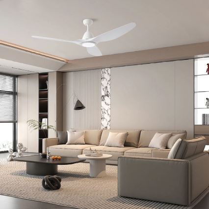 ZEVENTI - Ventilatore da soffitto dimmerabile a LED URBINO LED/20W/230V 3000-6000K Wi-Fi Tuya bianco + telecomando