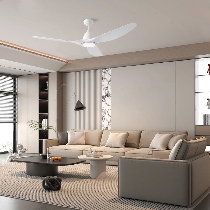 ZEVENTI - Ventilatore da soffitto dimmerabile a LED URBINO LED/20W/230V 3000-6000K Wi-Fi Tuya bianco + telecomando