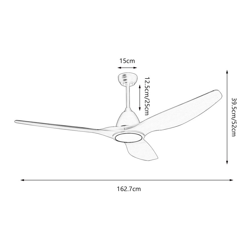 ZEVENTI - Ventilatore da soffitto dimmerabile a LED URBINO LED/20W/230V 3000-6000K Wi-Fi Tuya bianco + telecomando