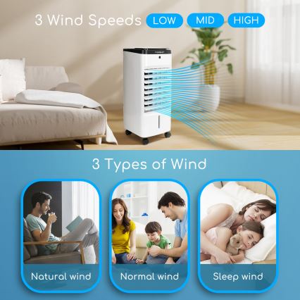 ZEVENTI - Raffrescatore d'aria ARCTIC 60W/230V nero/bianco con telecomando