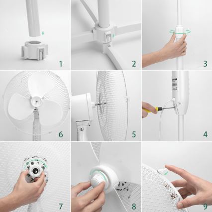 ZEVENTI - Standventilator FLOW 40W/230V weiß