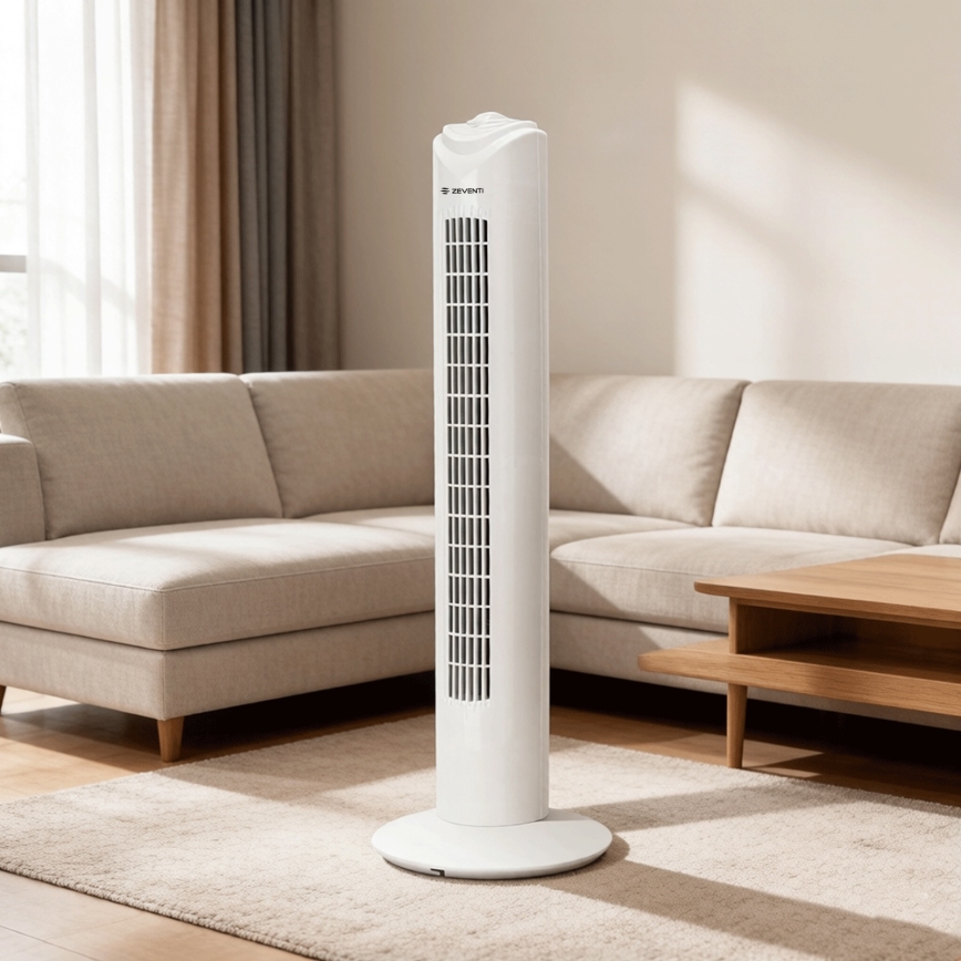 ZEVENTI - Ventilateur colonne FLOW 45W/230V blanc