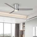 ZEVENTI - Ventilateur de plafond à intensité variable BARROSA LED/18W/230V 3000-6000K Wi-Fi Tuya chrome mat + Télécommande