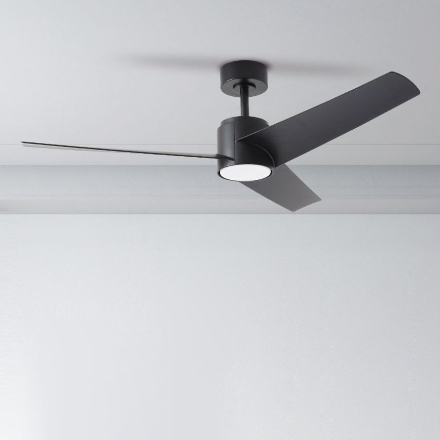 ZEVENTI - Ventilateur de plafond à intensité variable ORVIETO LED/18W/230V 3000-6000K Wi-Fi Tuya noir + Télécommande