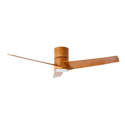 ZEVENTI - Ventilateur de plafond BARROSA LED/18W/230V 3000/4000/6000K Wi-Fi Tuya marron + Télécommande