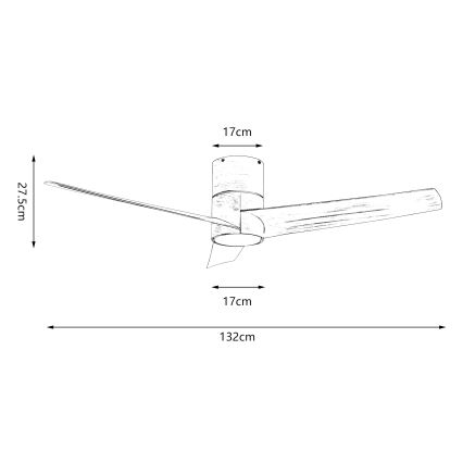 ZEVENTI - Ventilateur de plafond BARROSA LED/18W/230V 3000/4000/6000K Wi-Fi Tuya marron + Télécommande