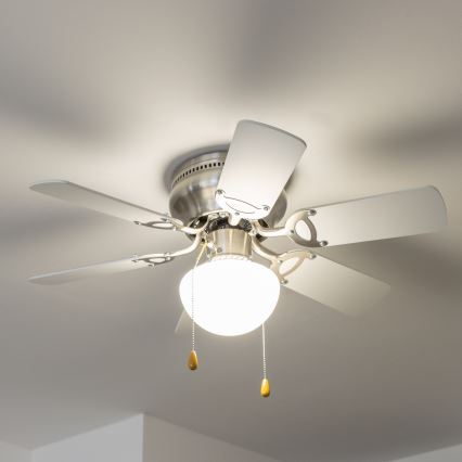 ZEVENTI - Ventilateur de plafond GALDANA 1xE27/60W/230V gris/blanc