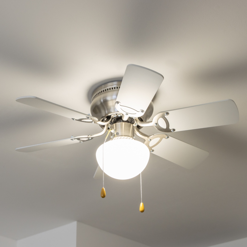 ZEVENTI - Ventilateur de plafond GALDANA 1xE27/60W/230V gris/blanc