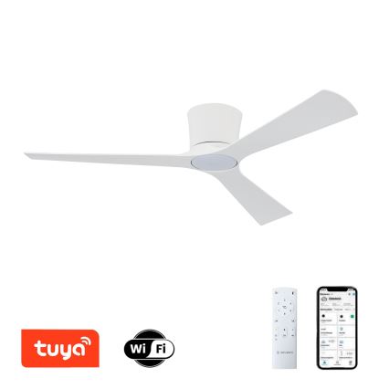ZEVENTI - Ventilateur de plafond LED dimmable AUREX LED/24W/230V 3000/4000/6000K Wi-Fi Tuya blanc + télécommande
