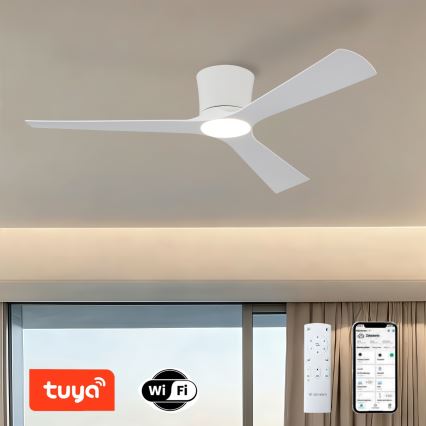 ZEVENTI - Ventilateur de plafond LED dimmable AUREX LED/24W/230V 3000/4000/6000K Wi-Fi Tuya blanc + télécommande