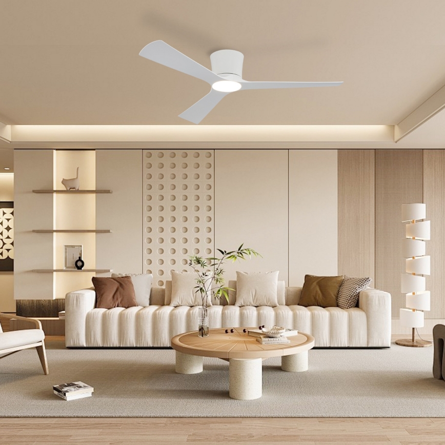 ZEVENTI - Ventilateur de plafond LED dimmable AUREX LED/24W/230V 3000/4000/6000K Wi-Fi Tuya blanc + télécommande
