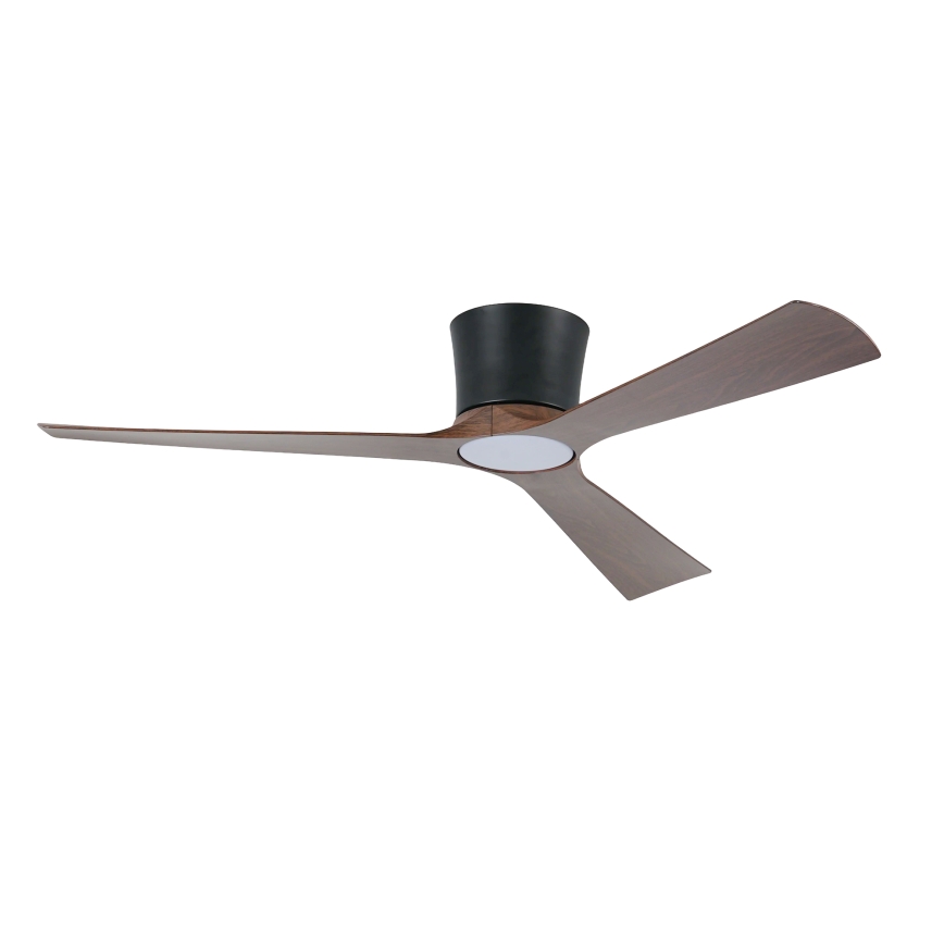 ZEVENTI - Ventilateur de plafond LED dimmable AUREX LED/24W/230V 3000/4000/6000K Wi-Fi Tuya noir/noyer + télécommande