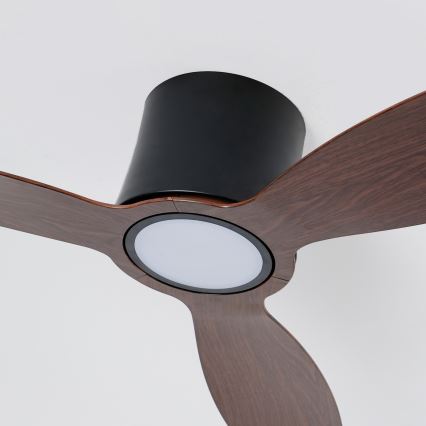 ZEVENTI - Ventilateur de plafond LED dimmable VENTORA LED/24W/230V 3000/4000/6000K Wi-Fi Tuya noir/noyer + télécommande