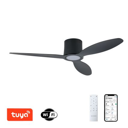 ZEVENTI - Ventilateur de plafond LED dimmable VENTORA LED/24W/230V 3000/4000/6000K Wi-Fi Tuya noir + télécommande
