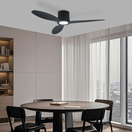 ZEVENTI - Ventilateur de plafond LED dimmable VENTORA LED/24W/230V 3000/4000/6000K Wi-Fi Tuya noir + télécommande
