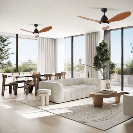 ZEVENTI - Ventilateur de plafond à intensité variable MURO LED/18W/230V 3000-6000K Wi-Fi Tuya noir + Télécommande
