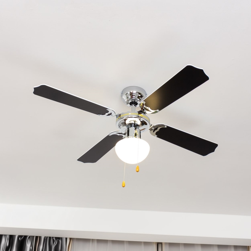 ZEVENTI - Ventilateur de plafond NAVAGIO 1xE27/60W/230V noir/blanc