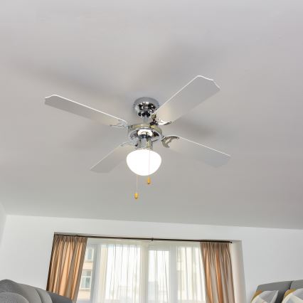 ZEVENTI - Ventilateur de plafond NAVAGIO 1xE27/60W/230V noir/blanc