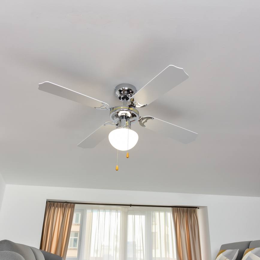 ZEVENTI - Ventilateur de plafond NAVAGIO 1xE27/60W/230V noir/blanc