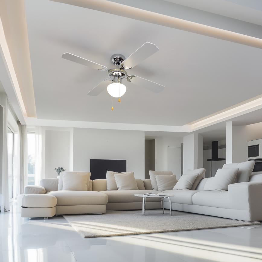 ZEVENTI - Ventilateur de plafond NAVAGIO 1xE27/60W/230V noir/blanc