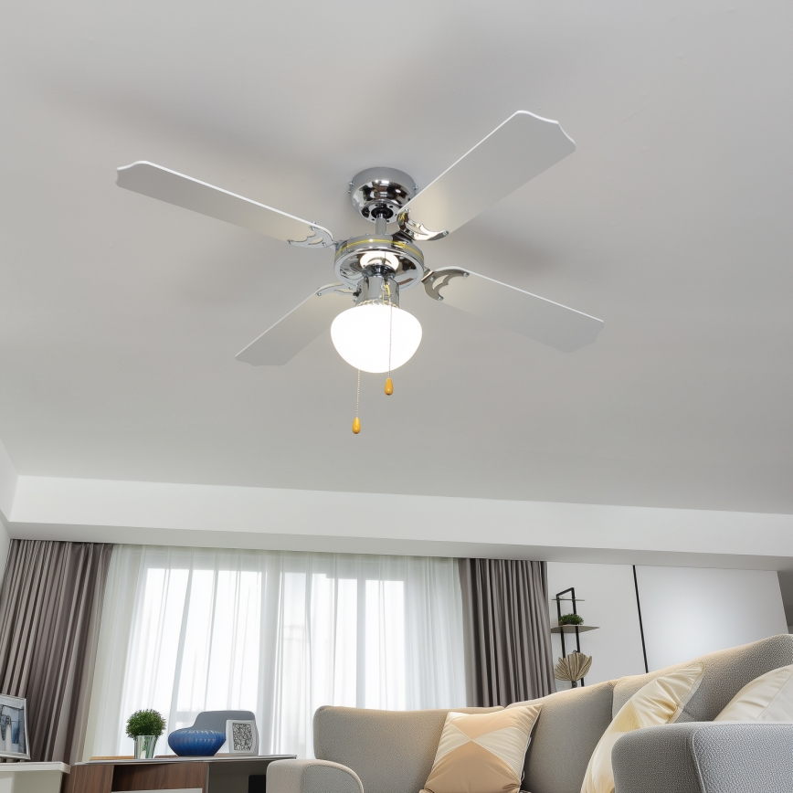 ZEVENTI - Ventilateur de plafond NAVAGIO 1xE27/60W/230V noir/blanc
