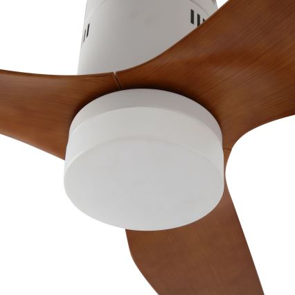 ZEVENTI - Ventilateur de plafond à intensité variable PADUA LED/18W/230V 3000-6000K Wi-Fi Tuya blanc/marron + Télécommande