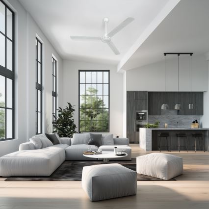ZEVENTI - Ventilateur de plafond TOFINO blanc