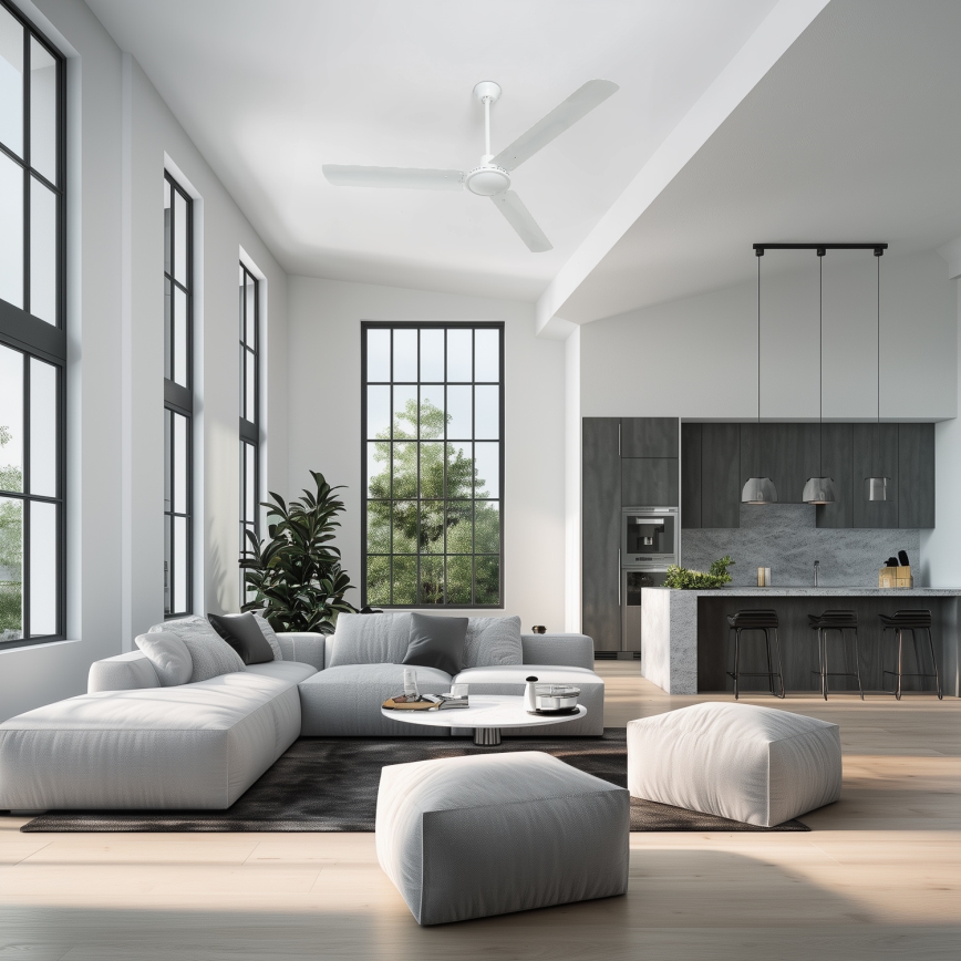 ZEVENTI - Ventilateur de plafond TOFINO blanc