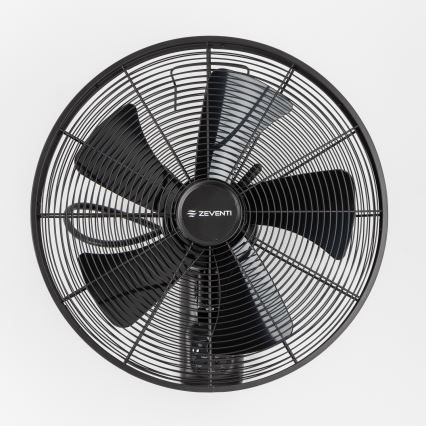 ZEVENTI - Ventilateur mural FREEZE 50W/230V d. 40 cm noir + Télécommande