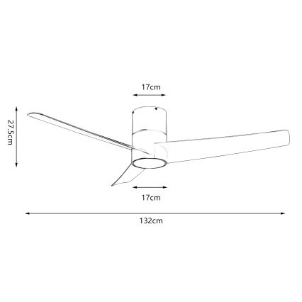 ZEVENTI - Ventilatore da soffitto LED BARROSA LED/18W/230V 3000/4000/6000K Wi-Fi Tuya nero + telecomando