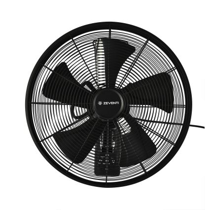 ZEVENTI - Ventilatore da parete FREEZE 50W/230V diametro 40 cm nero + telecomando