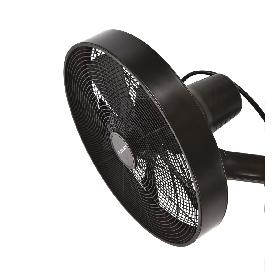 ZEVENTI - Ventilatore da parete FREEZE 50W/230V diametro 40 cm nero/marrone + telecomando