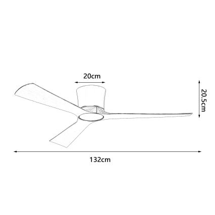 ZEVENTI - Ventilatore da soffitto dimmerabile a LED AUREX LED/24W/230V 3000/4000/6000K Wi-Fi Tuya nero/noce + telecomando