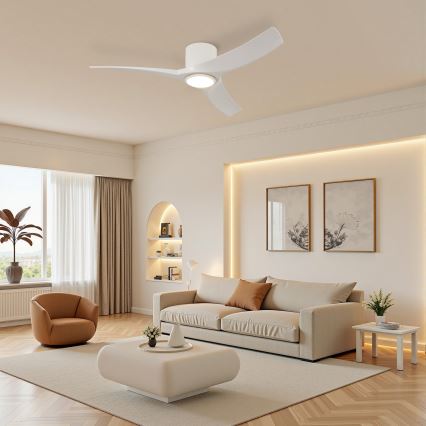 ZEVENTI - Ventilatore da soffitto dimmerabile ORBITO LED/24W/230V 3000/4000/6000K Wi-Fi Tuya bianco + telecomando