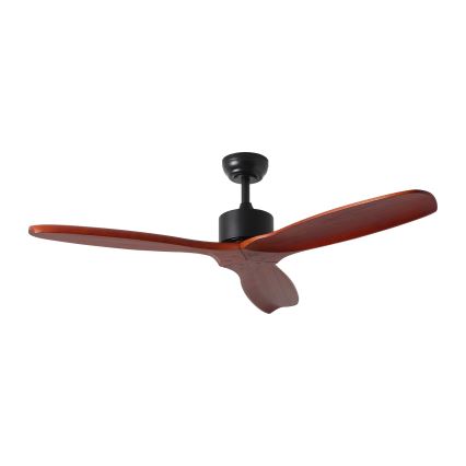 ZEVENTI - Ventilatore da soffitto CUENCA Wi-Fi Tuya nero/quercia + telecomando