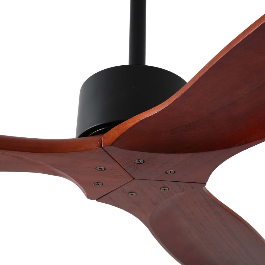 ZEVENTI - Ventilatore da soffitto CUENCA Wi-Fi Tuya nero/quercia + telecomando