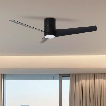 ZEVENTI - Ventilatore da soffitto dimmerabile a LED BARROSA LED/18W/230V 3000-6000K Wi-Fi Tuya nero + telecomando