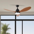 ZEVENTI - Ventilatore da soffitto dimmerabile a LED MURO LED/18W/230V 3000-6000K Wi-Fi Tuya nero + telecomando