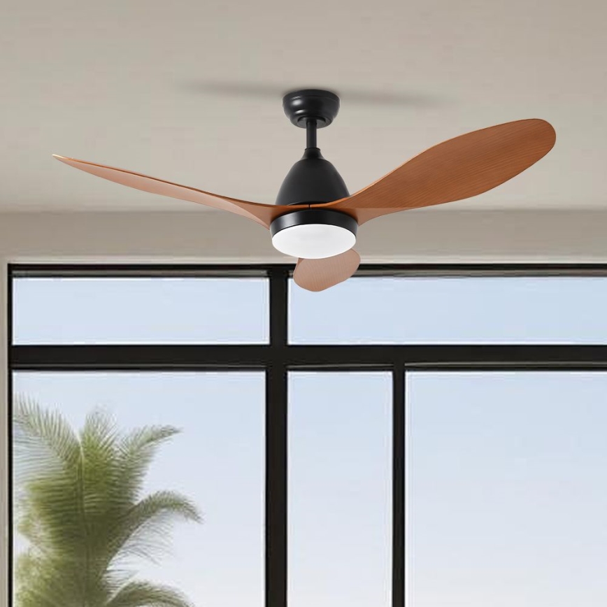 ZEVENTI - Ventilatore da soffitto dimmerabile a LED MURO LED/18W/230V 3000-6000K Wi-Fi Tuya nero + telecomando
