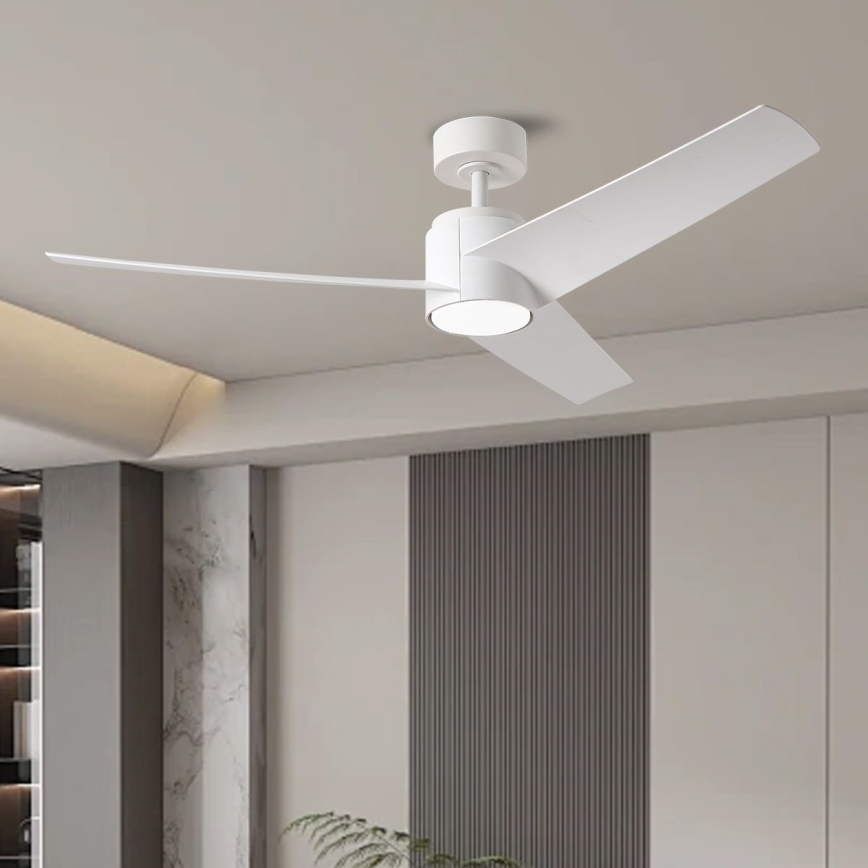 ZEVENTI - Ventilatore da soffitto dimmerabile a LED ORVIETO LED/18W/230V 3000-6000K Wi-Fi Tuya bianco + telecomando