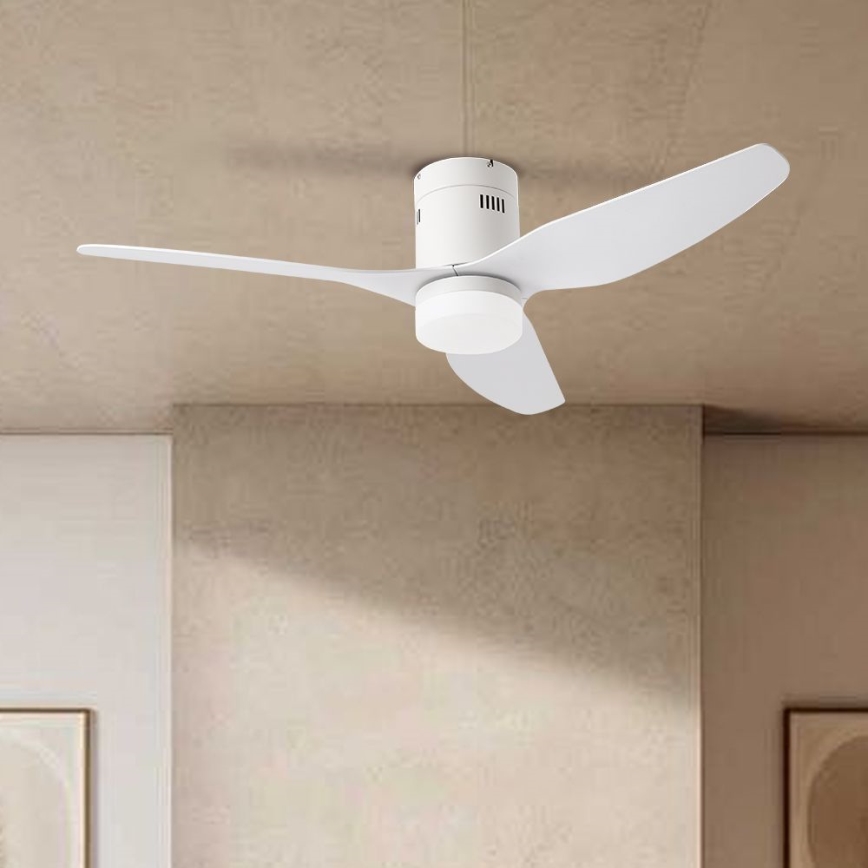 ZEVENTI - Ventilatore da soffitto dimmerabile a LED PADUA LED/18W/230V 3000-6000K Wi-Fi Tuya bianco + telecomando